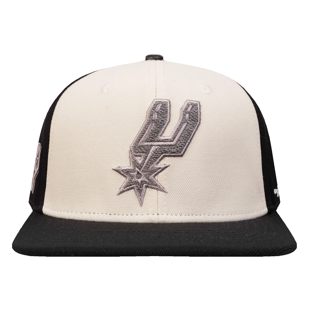 Men's Pro Standard  Cream San Antonio Spurs French Terry Snapback Hat
