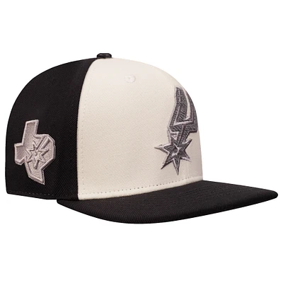 Men's Pro Standard  Cream San Antonio Spurs French Terry Snapback Hat