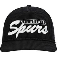 Men's '47  Black San Antonio Spurs Double Header Sidepatch Cord Hitch Adjustable Hat