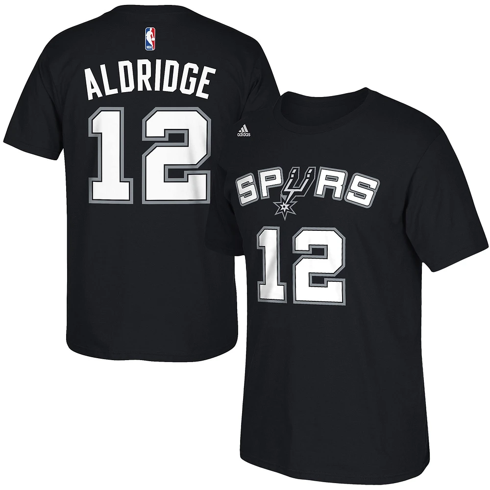 T-shirt adidas LaMarcus Aldridge San Antonio Spurs noir Net Number pour hommes