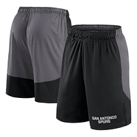 Short de performance noir/gris pour homme des San Antonio Spurs