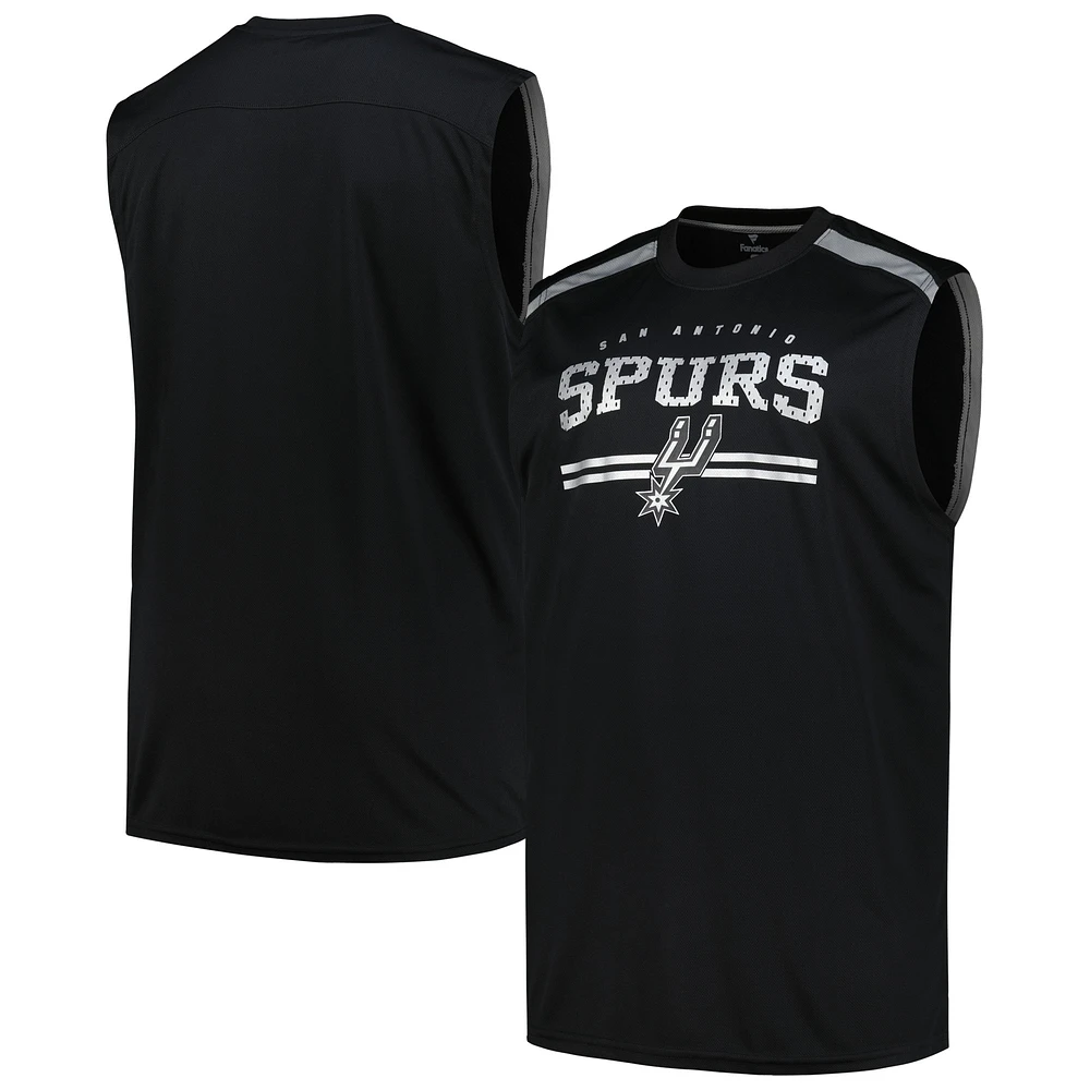 Débardeur noir Fanatics San Antonio Spurs Big & Tall Birdseye Muscle pour hommes