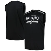 Men's Fanatics Black San Antonio Spurs Big & Tall Birdseye Muscle Tank Top