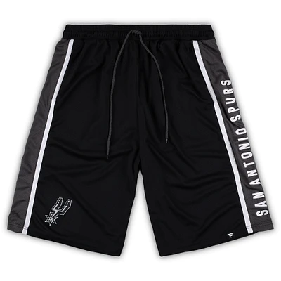 Men's Fanatics Black San Antonio Spurs Big & Tall Referee Iconic Mesh Shorts