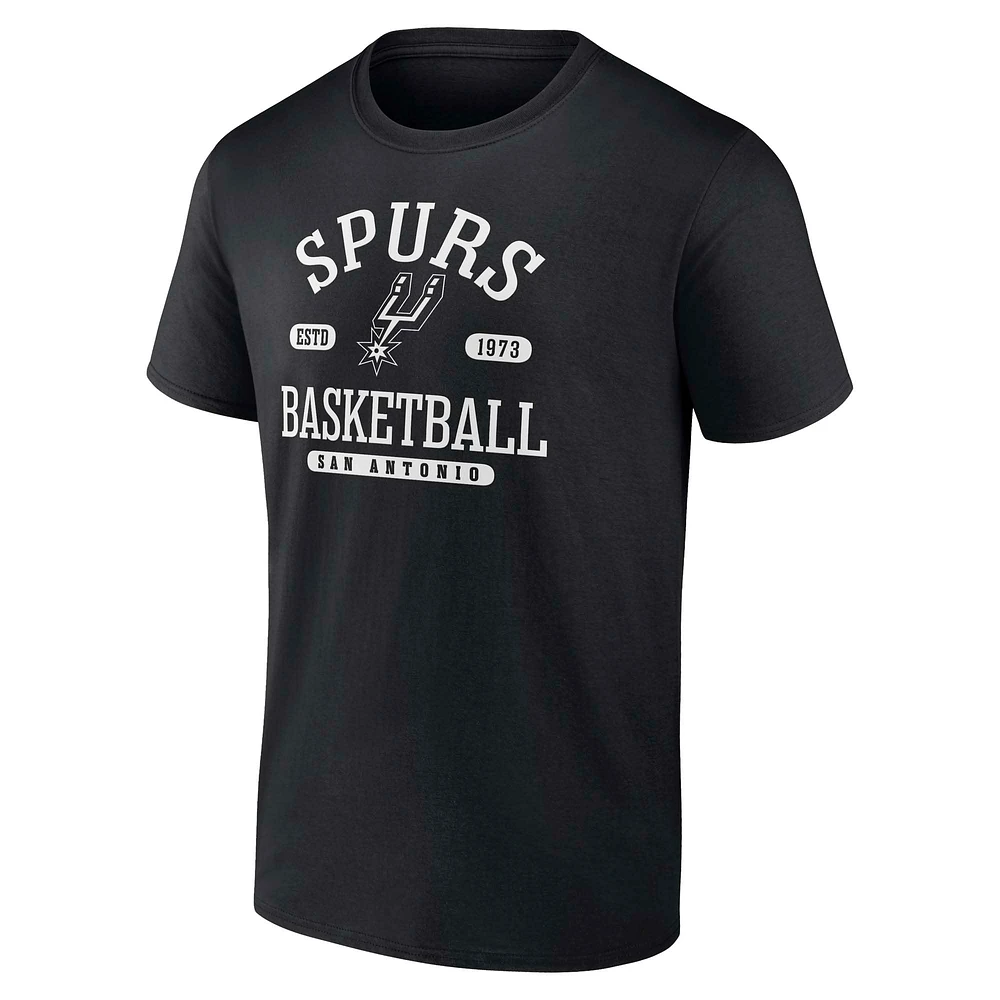T-shirt noir Fanatics pour hommes San Antonio Spurs Calling Plays
