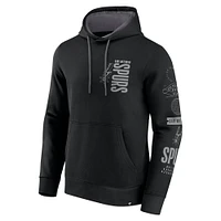 Sweat à capuche croisé Fanatics noir San Antonio Spurs Game Time pour homme