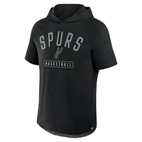 Men's Fanatics Black San Antonio Spurs Pass Legend Raglan Hoodie T-Shirt