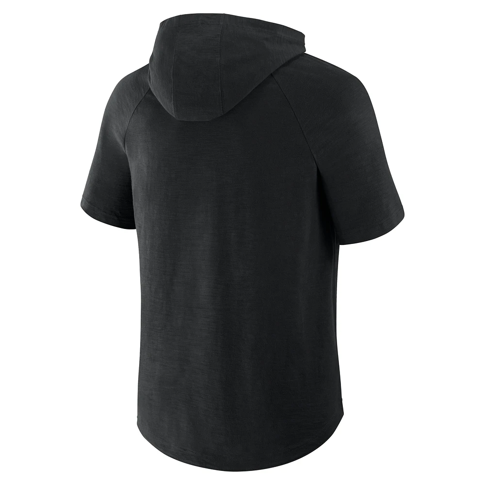 Men's Fanatics Black San Antonio Spurs Pass Legend Raglan Hoodie T-Shirt