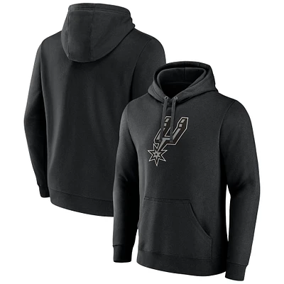 Sweat à capuche avec logo principal Fanatics pour hommes, noir, San Antonio Spurs