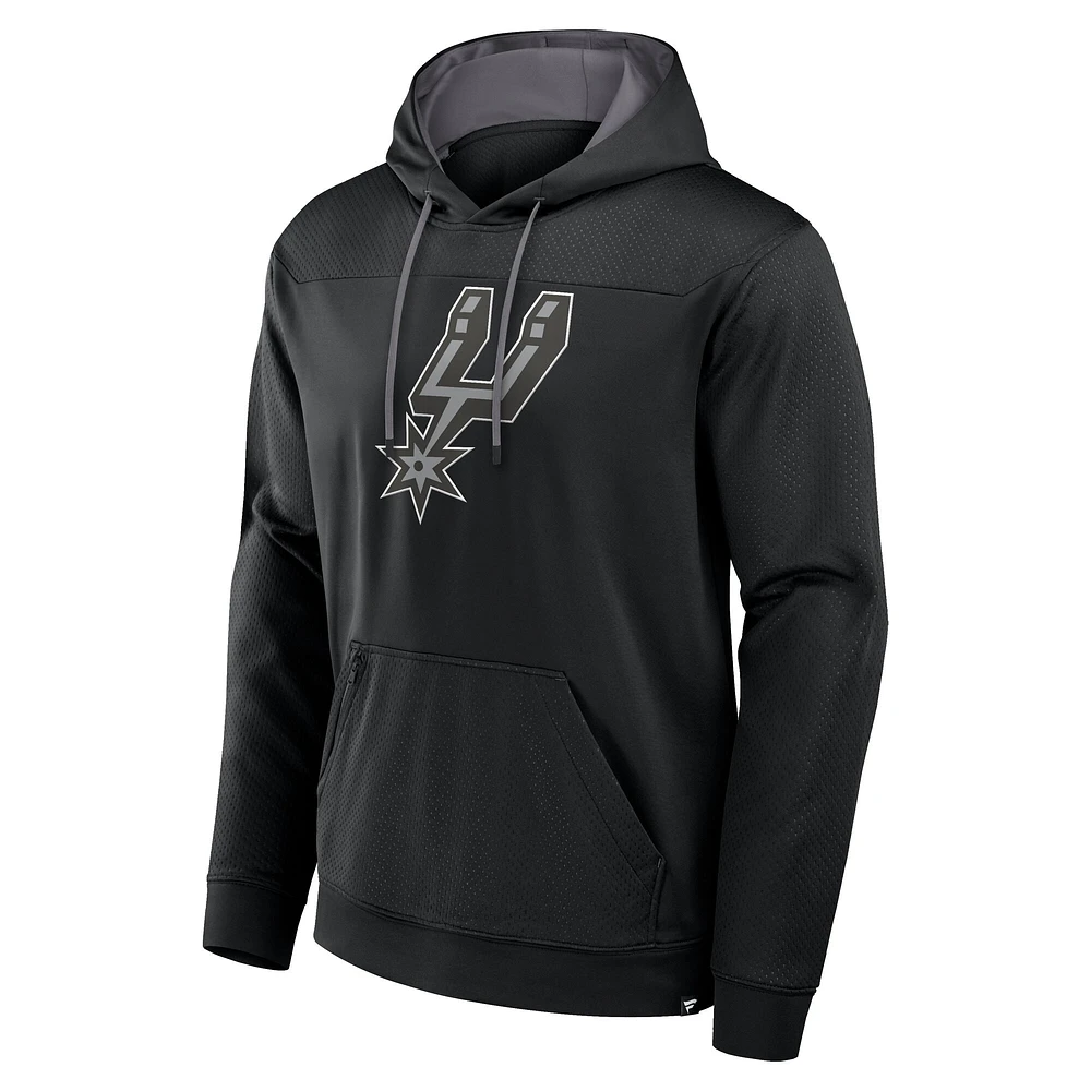 Sweat à capuche noir Fanatics pour homme San Antonio Spurs Reserve Defender