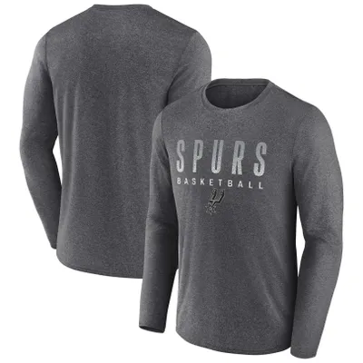 San Antonio Spurs Fanatics Branded Where Legends Play Iconic Practice Long Sleeve T-Shirt - Heathered Charcoal