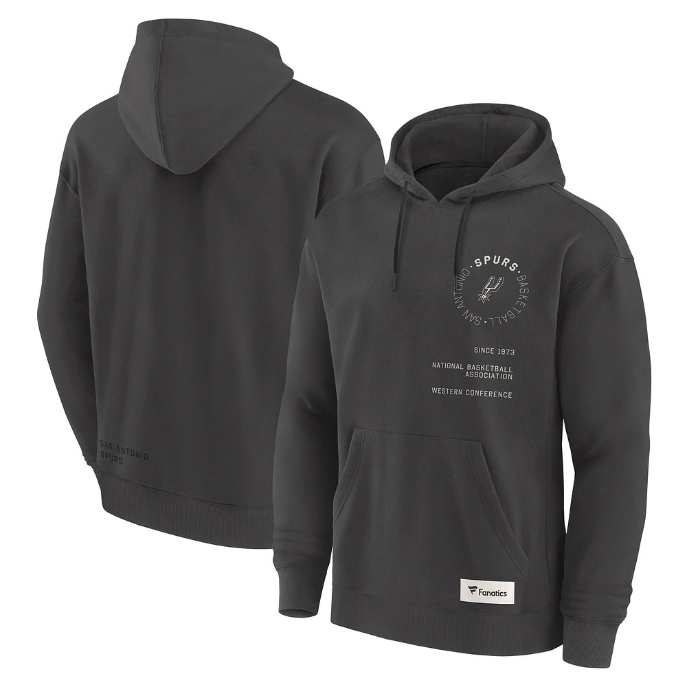 Men's Fanatics Gray San Antonio Spurs Future Ground Info Elements Premium Pullover Hoodie