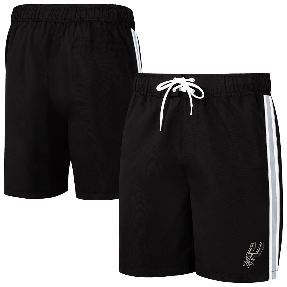 Short de bain G-III Sports by Carl Banks pour homme noir San Antonio Spurs Sand Beach Volley