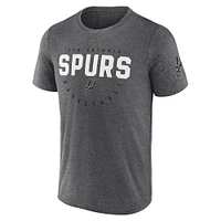 T-shirt d'entraînement de performance pour hommes Heather Charcoal San Antonio Spurs Block