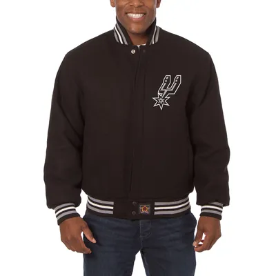 San Antonio Spurs JH Design Big & Tall All Wool Jacket with Leather Logo - Black