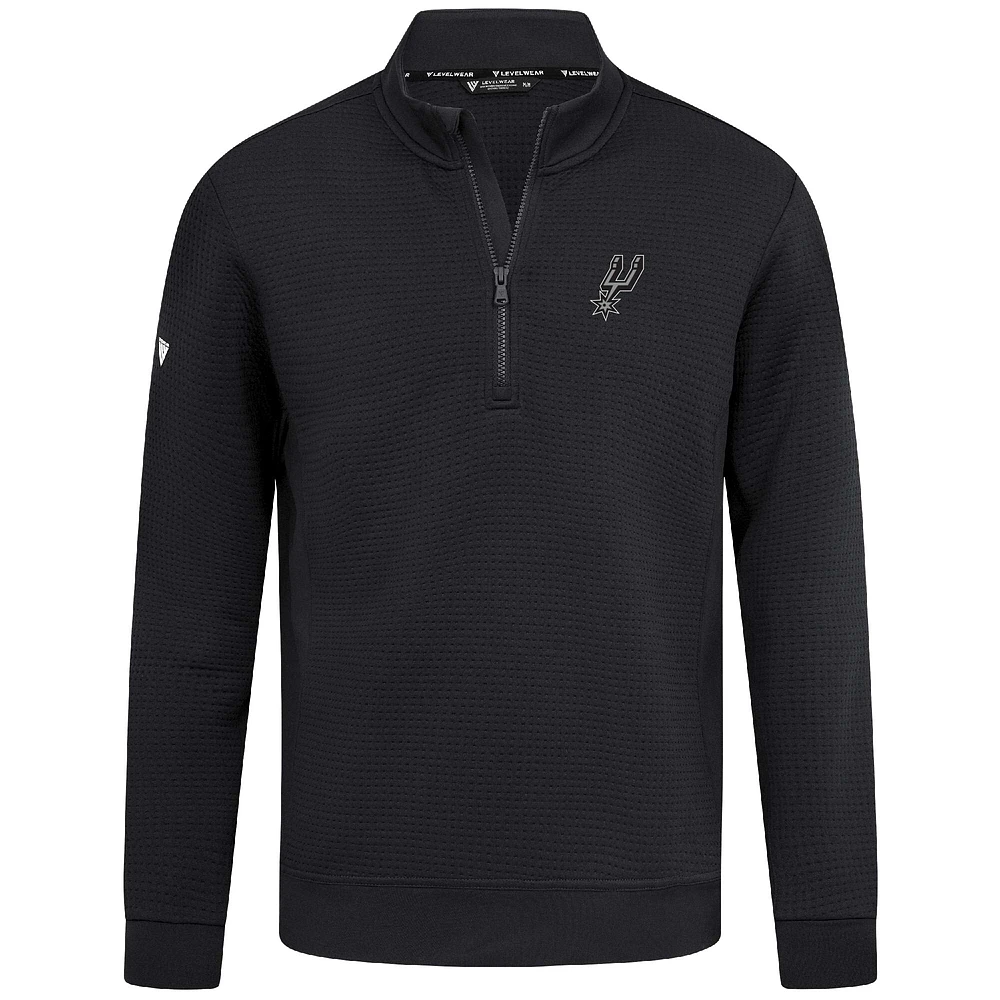 Men's Levelwear  Black San Antonio Spurs Accolade Cushion Quarter-Zip Pullover