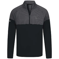 Men's Levelwear Black San Antonio Spurs Classic Stripes Quarter-Zip Top