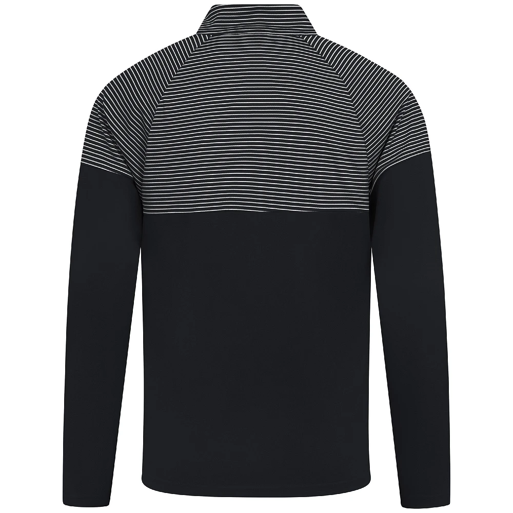 Men's Levelwear Black San Antonio Spurs Classic Stripes Quarter-Zip Top