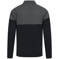 Men's Levelwear Black San Antonio Spurs Classic Stripes Quarter-Zip Top