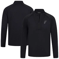 Men's Levelwear Black San Antonio Spurs Volley Quarter-Zip Top