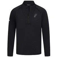 Men's Levelwear Black San Antonio Spurs Volley Quarter-Zip Top