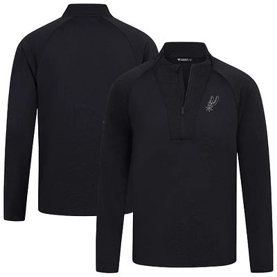 Men's Levelwear Black San Antonio Spurs Volley Quarter-Zip Top