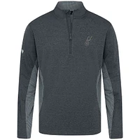 Men's Levelwear Heather Black San Antonio Spurs Waffle Insignia 2.0 Quarter-Zip Top