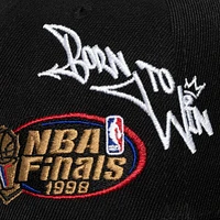 Men's Mitchell & Ness Black San Antonio Spurs 1998 NBA Finals Born To Win Pro Crown Adjustable Hat