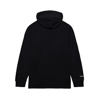 Men's Mitchell & Ness Black San Antonio Spurs Hardwood Classics Lightweight Thermal Pullover Hoodie