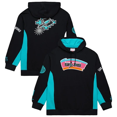 Men's Mitchell & Ness Black San Antonio Spurs Hardwood Classics Team Origins Fleece Pullover Hoodie