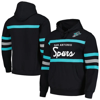 Men's Mitchell & Ness Black San Antonio Spurs Head Coach Pullover Hoodie