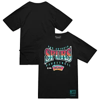 Men's Mitchell & Ness  Black San Antonio Spurs Worldwide Collection Glow Up T-Shirt