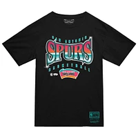 Men's Mitchell & Ness  Black San Antonio Spurs Worldwide Collection Glow Up T-Shirt