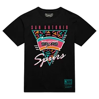 Men's Mitchell & Ness  Black San Antonio Spurs Worldwide Collection Tri-Logo T-Shirt