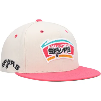 Mitchell & Ness San Antonio Spurs NBA Core Basic Snapback Hat Adjustable Cap - Black/Pink