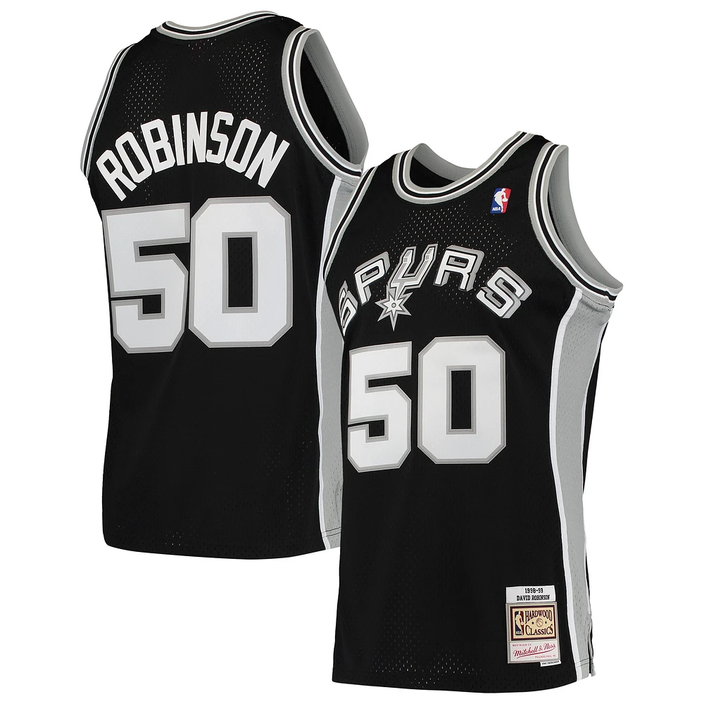 Men's Mitchell & Ness David Robinson Black San Antonio Spurs 1991/92 Hardwood Classics Swingman Jersey