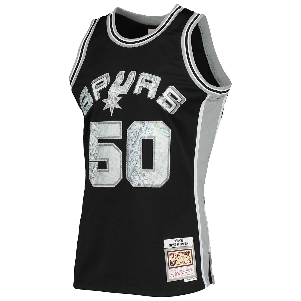 Men's Mitchell & Ness David Robinson Black San Antonio Spurs 1998/99 Hardwood Classics NBA 75th Anniversary Diamond Swingman Jersey