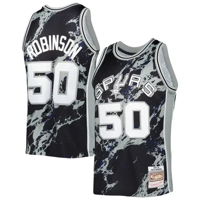 Mitchell & Ness David Robinson San Antonio Spurs Hardwood Classics Name & Number Tee 2XT Black/White/Multi