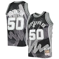 Maillot Homme Mitchell & Ness David Robinson Noir San Antonio Spurs Hardwood Classics 1998/99 Hyper Hoops Swingman Jersey