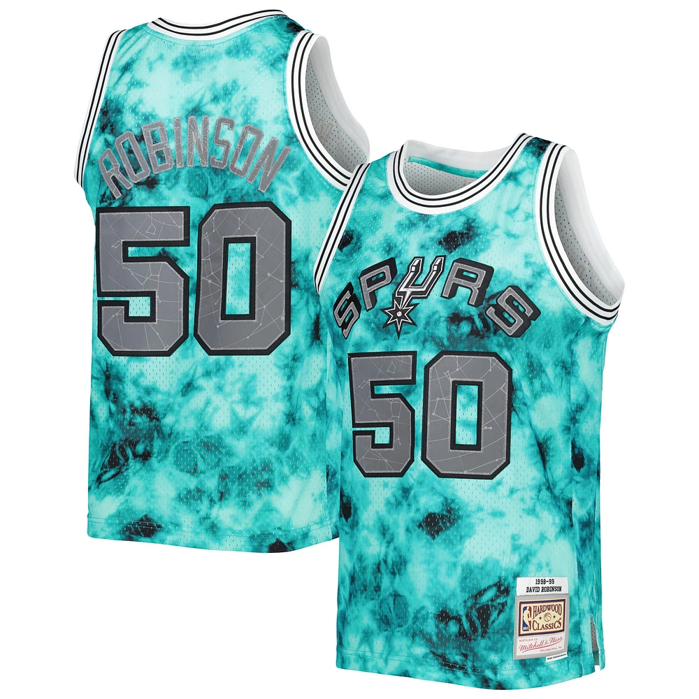 Maillot Mitchell & Ness David Robinson Sarcelle San Antonio Spurs 1998/99 Galaxy Swingman pour hommes