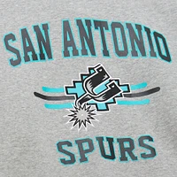 Sweat-shirt à capuche All Over 4.0 gris chiné pour homme de Mitchell & Ness San Antonio Spurs Hardwood Classics