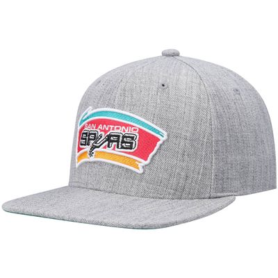 Men's Mitchell & Ness Heathered Gray San Antonio Spurs Hardwood Classics Team 2.0 Snapback Hat