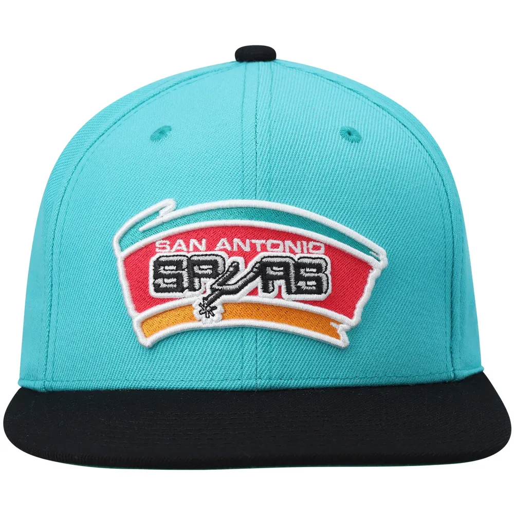 Casquette San Antonio Spurs Hardwood Classics Team Two-Tone 2.0 Snapback pour homme Mitchell & Ness bleu sarcelle/noir