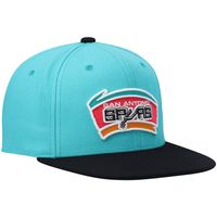 Men's Mitchell & Ness Teal/Black San Antonio Spurs Hardwood Classics Team Two-Tone 2.0 Snapback Hat