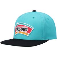 Men's Mitchell & Ness Teal/Black San Antonio Spurs Hardwood Classics Team Two-Tone 2.0 Snapback Hat