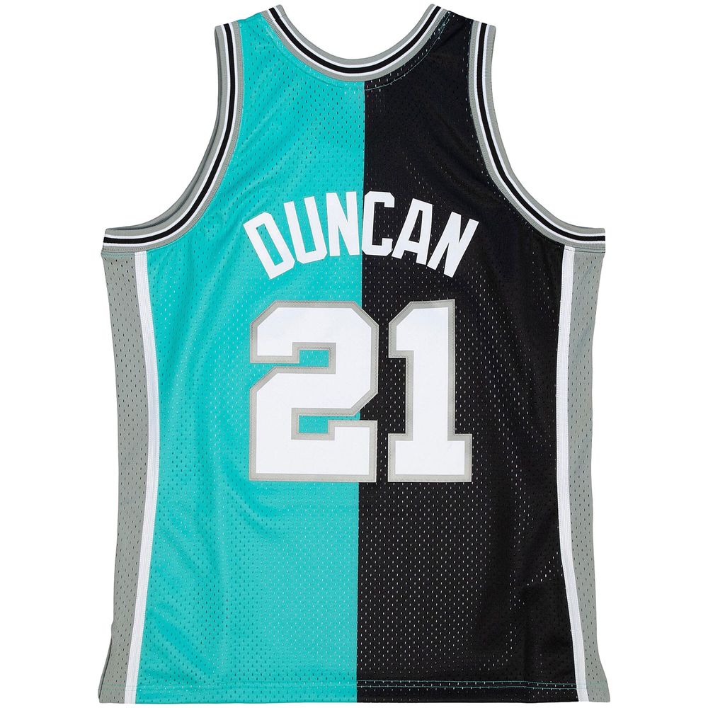 Men's San Antonio Spurs Tim Duncan Mitchell & Ness Black/Teal