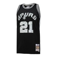 Men's Mitchell & Ness Tim Duncan Black San Antonio Spurs 1998/99 Hardwood Classics 75th Anniversary Diamond Swingman - Jersey