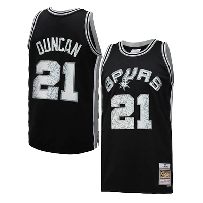 Mitchell & Ness Tim Duncan noir San Antonio Spurs 1998/99 Hardwood Classics 75e anniversaire Diamond Swingman - Maillot