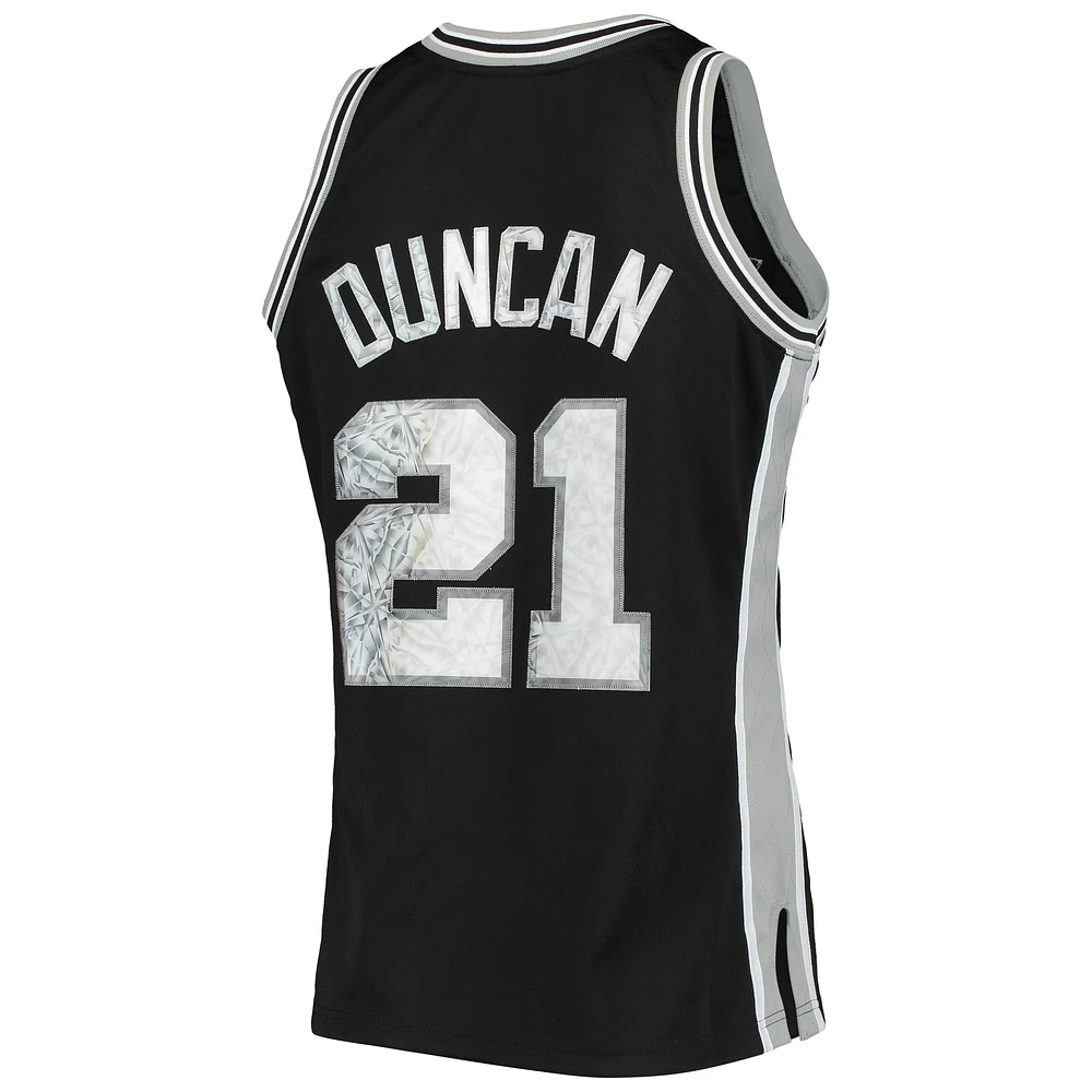 Men's Mitchell & Ness Tim Duncan Black San Antonio Spurs 1998/99 Hardwood Classics NBA 75th Anniversary Diamond Swingman Jersey