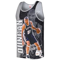 Débardeur pour homme Mitchell & Ness Tim Duncan Noir San Antonio Spurs 1998-99 Hardwood Classics Player Burst